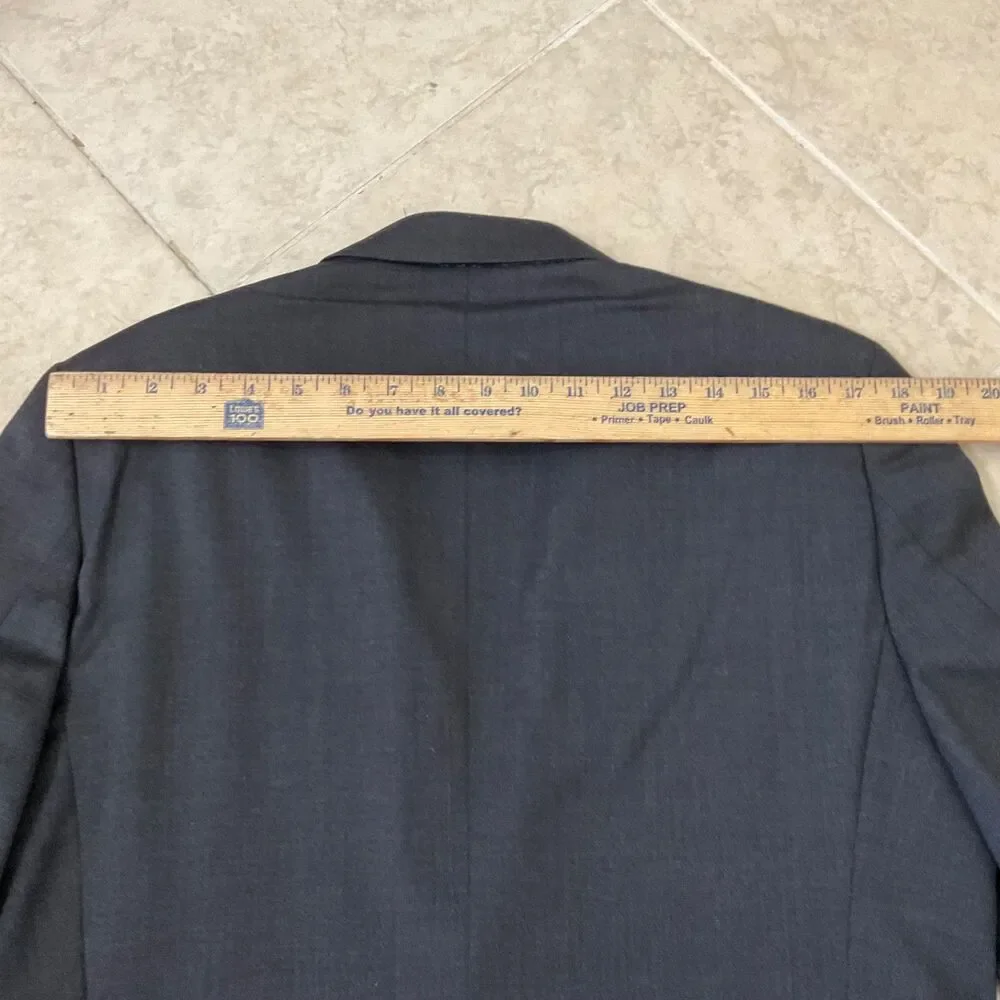 Brooks Brothers Mens  Estrato Trabaldo Togna Blazer Italy 40R Charcoal Black  *